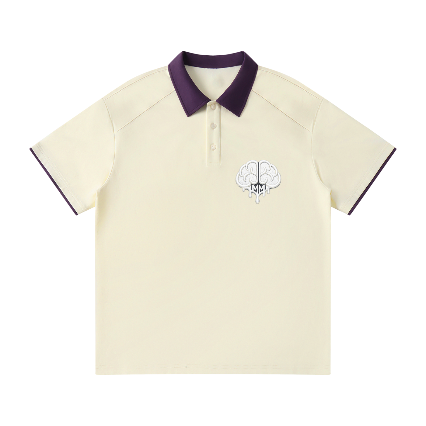Contrast Collar Raglan Polo Shirt