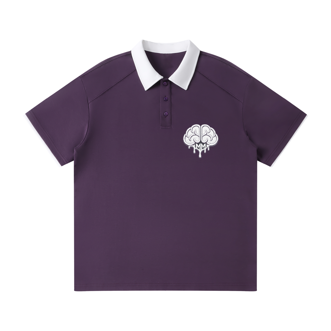 Contrast Collar Raglan Polo Shirt