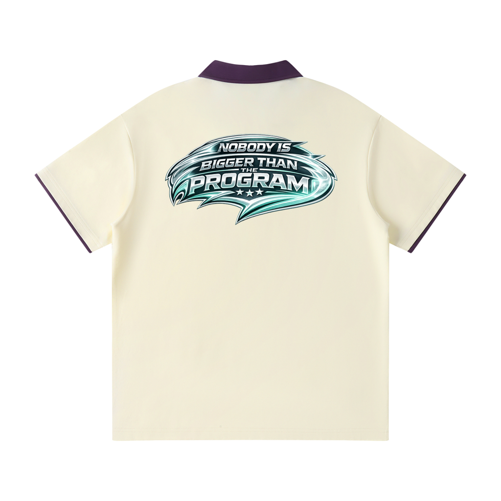 Contrast Collar Raglan Polo Shirt