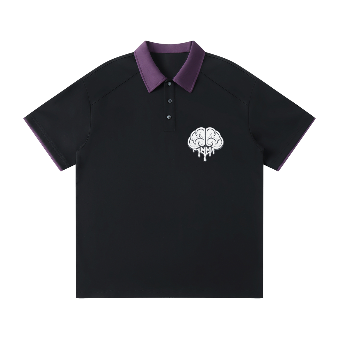 Contrast Collar Raglan Polo Shirt