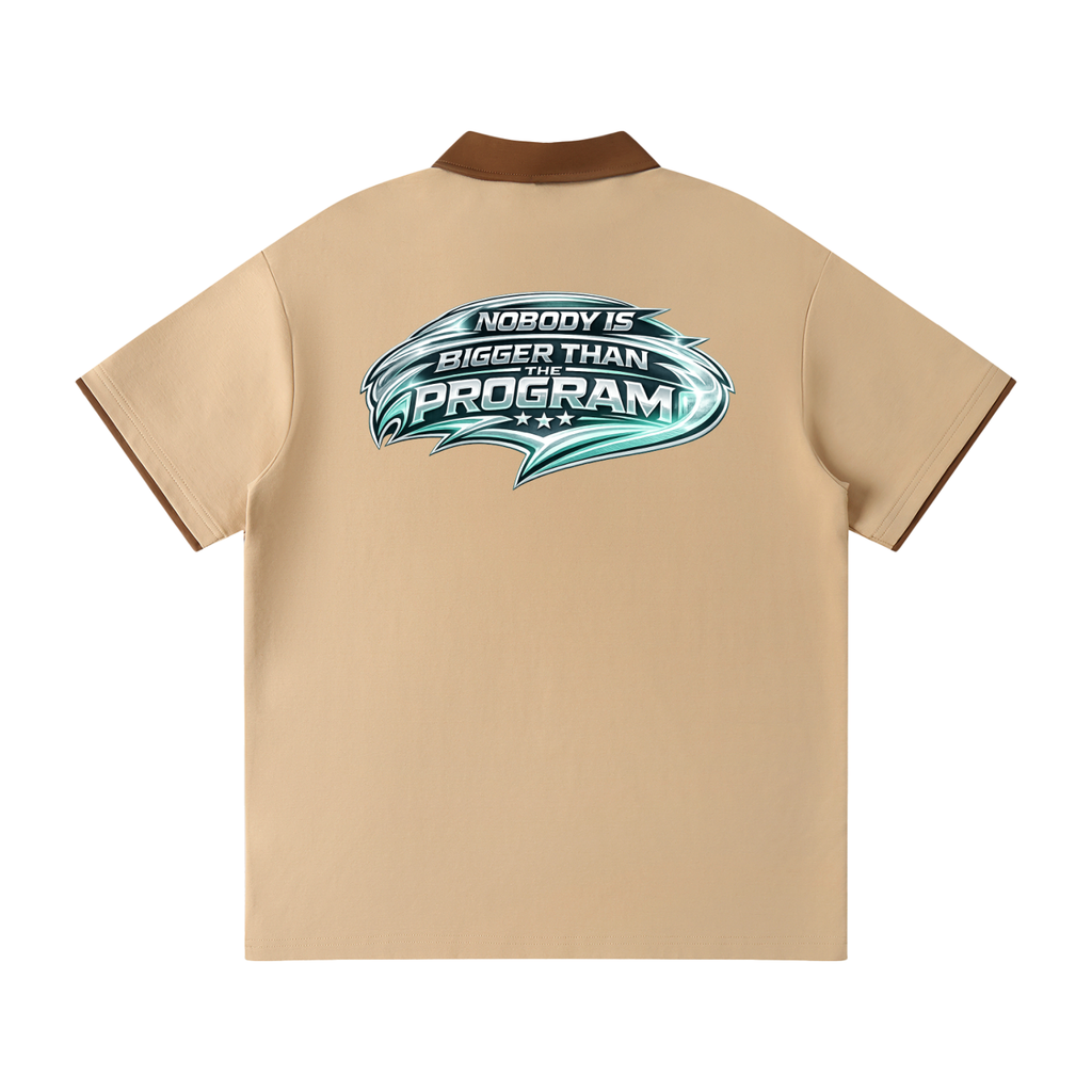 Contrast Collar Raglan Polo Shirt