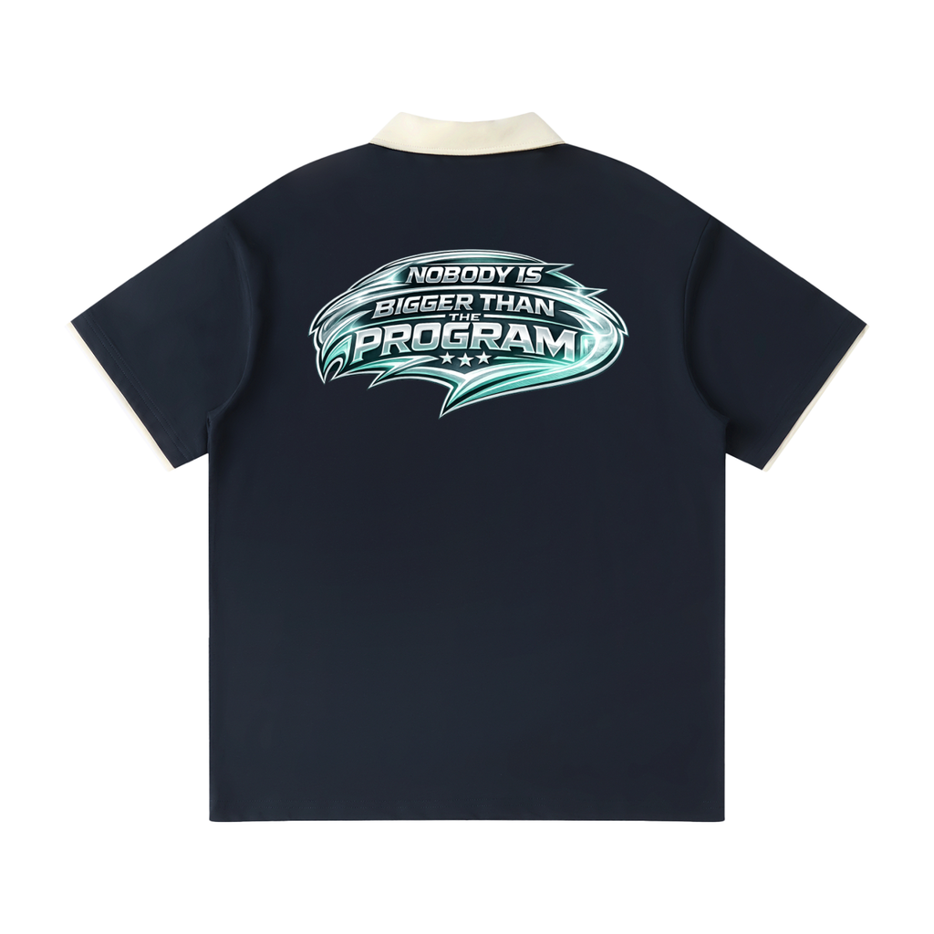 Contrast Collar Raglan Polo Shirt