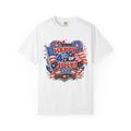 4th of July T-Shirt - "Happy 4th of July" Patriotic Fireworks American Flag Tee