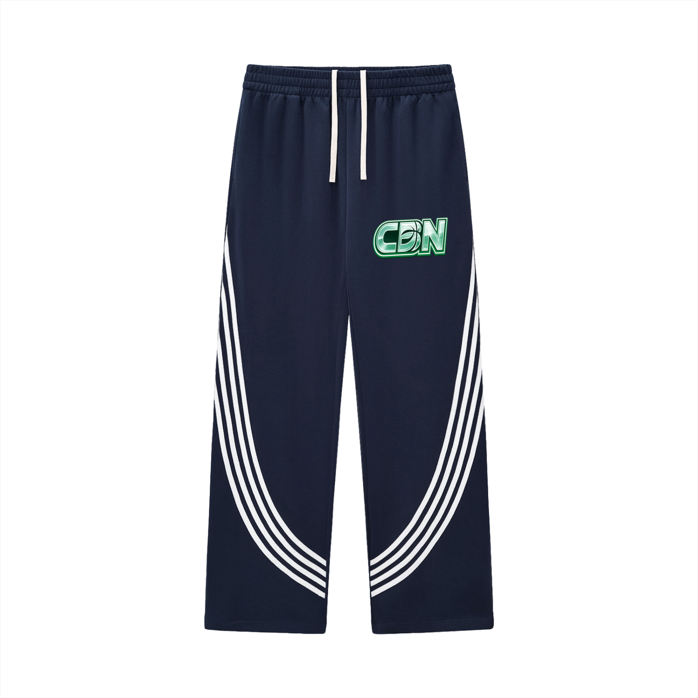 Curved Stripe Straight Sweatpants