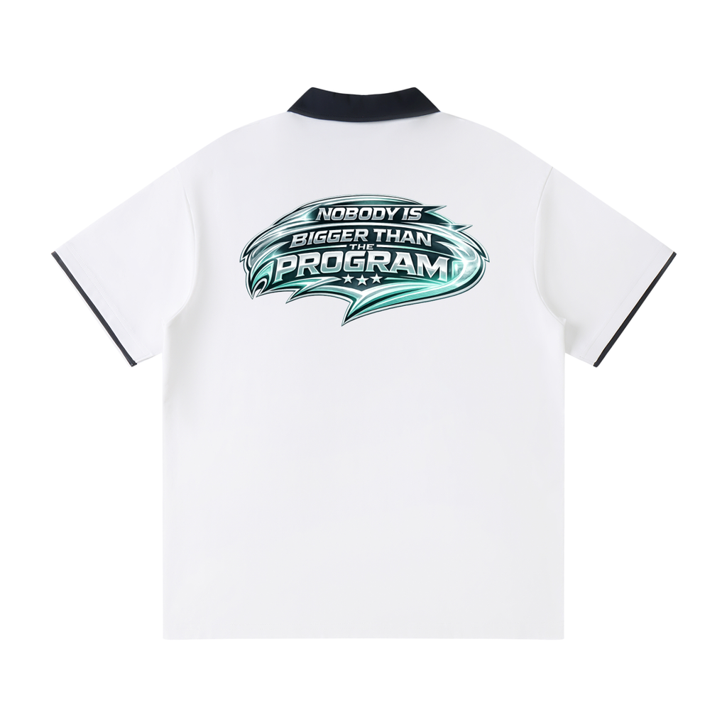 Contrast Collar Raglan Polo Shirt