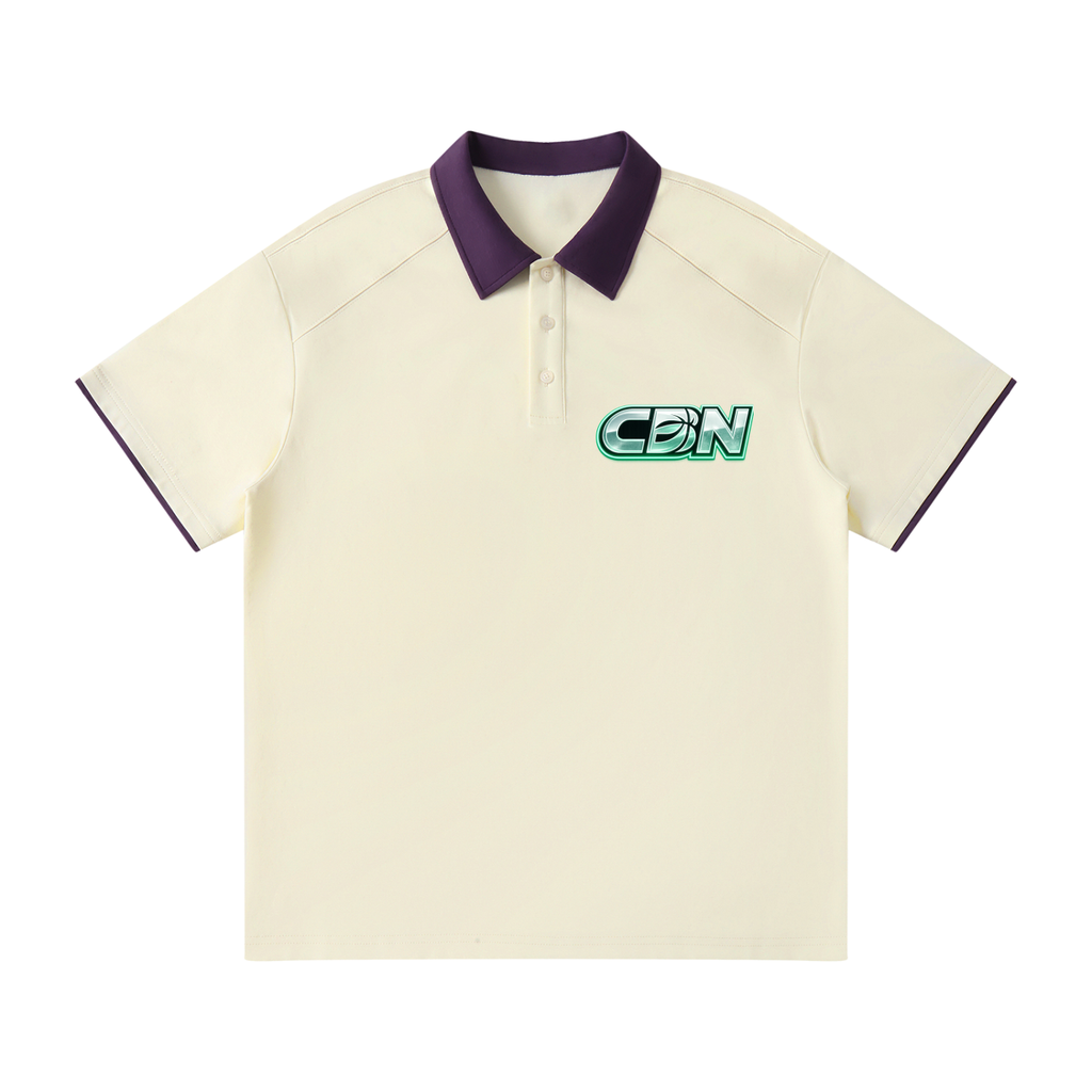 Contrast Collar Raglan Polo Shirt