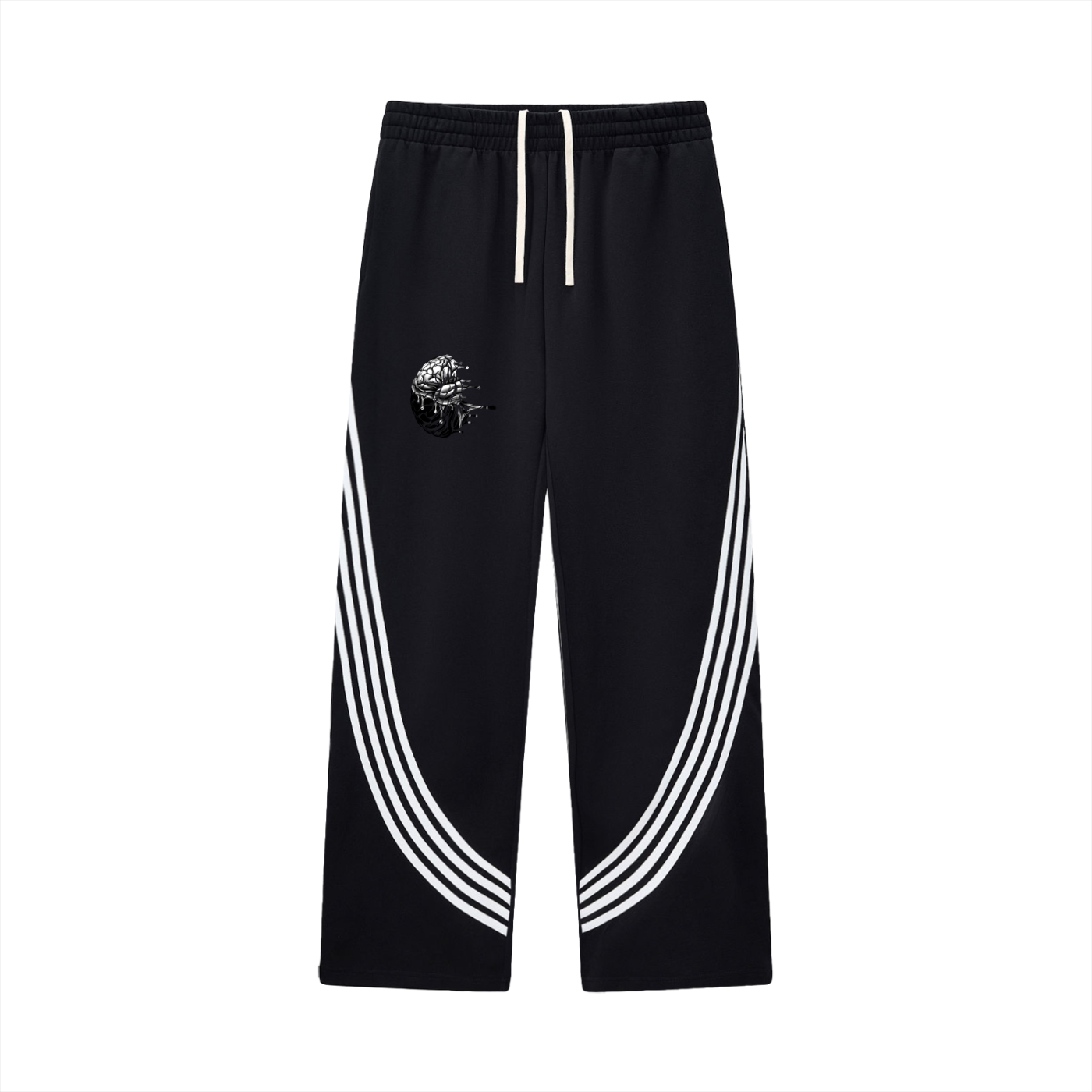 Curved Stripe Straight Sweatpants