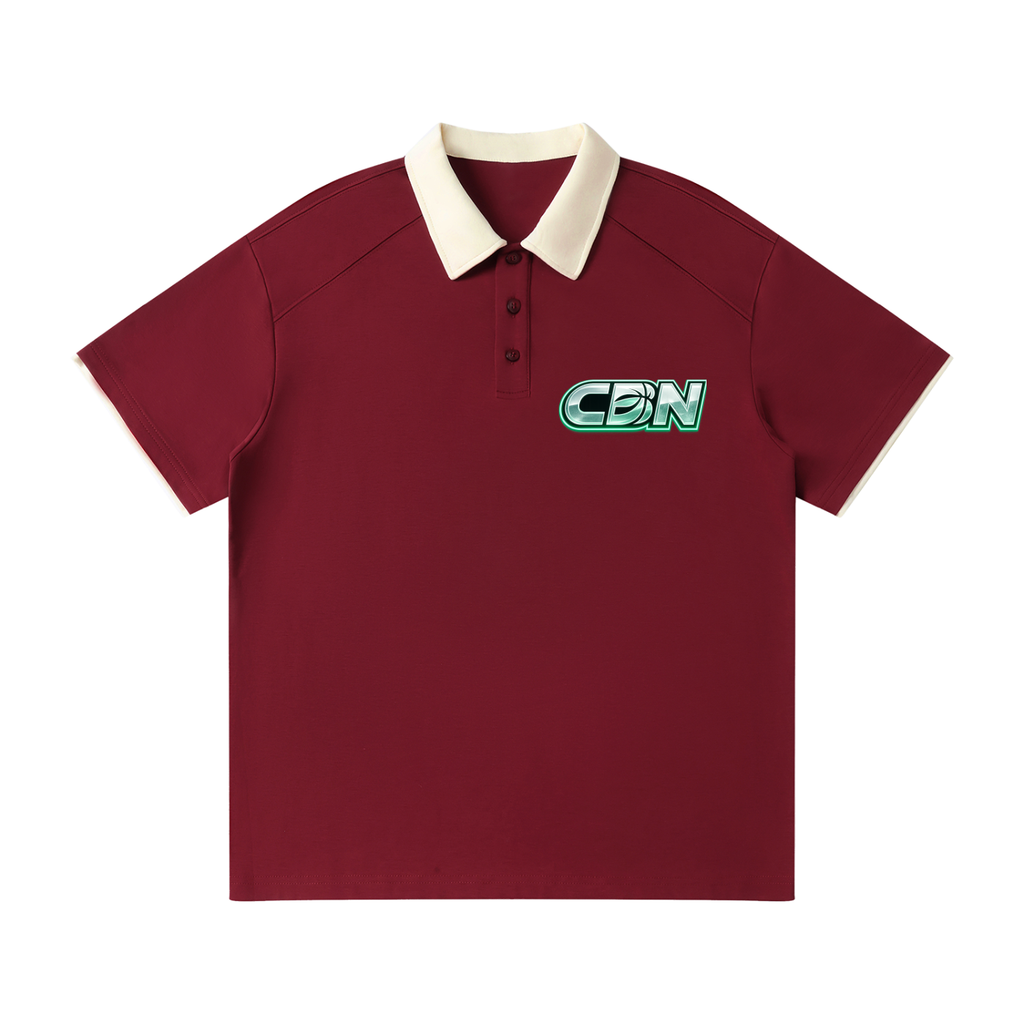 Contrast Collar Raglan Polo Shirt