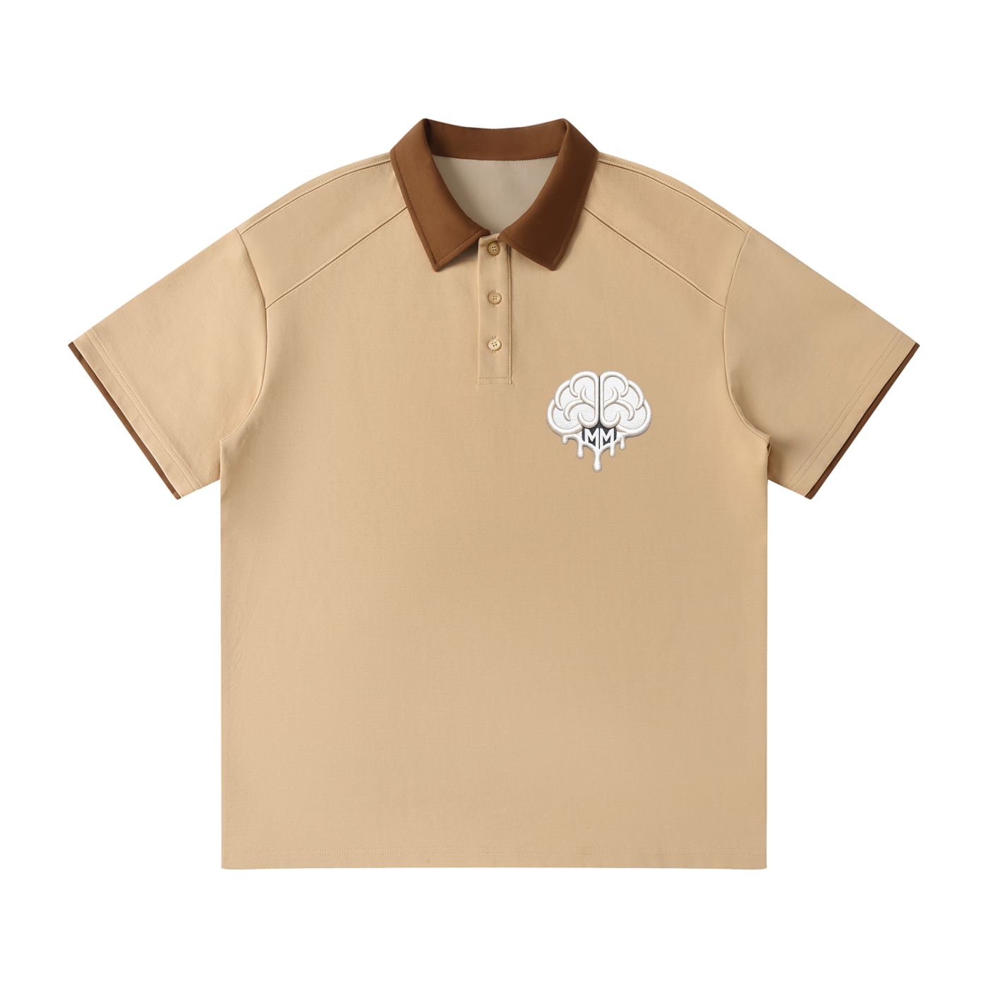 Contrast Collar Raglan Polo Shirt