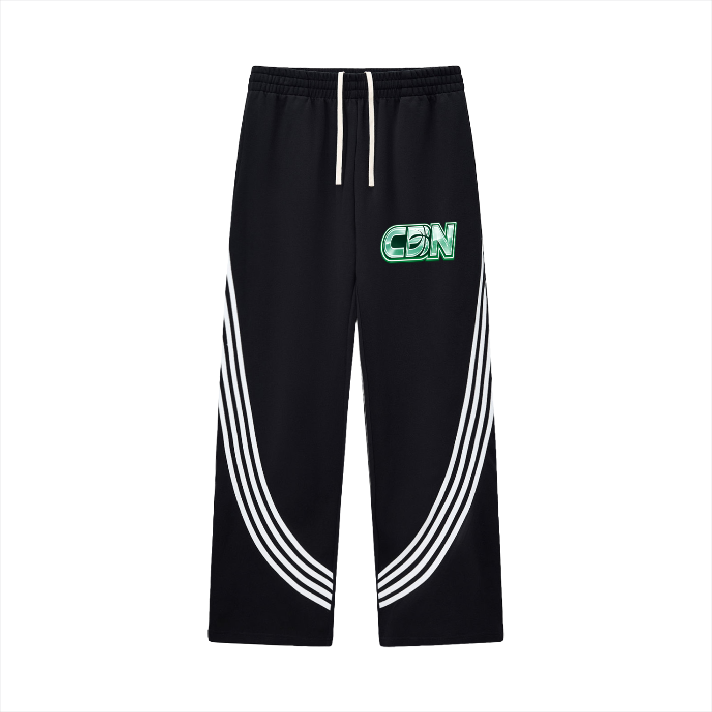 Curved Stripe Straight Sweatpants