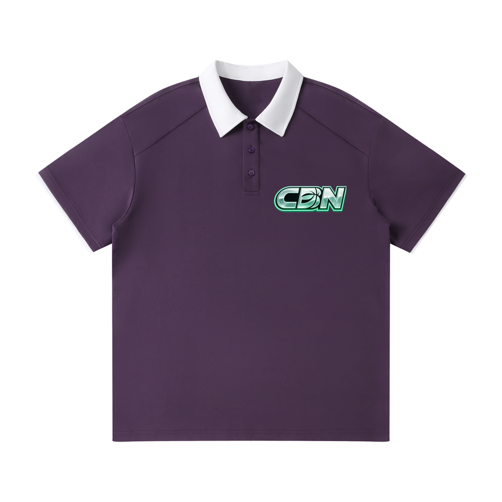 Contrast Collar Raglan Polo Shirt