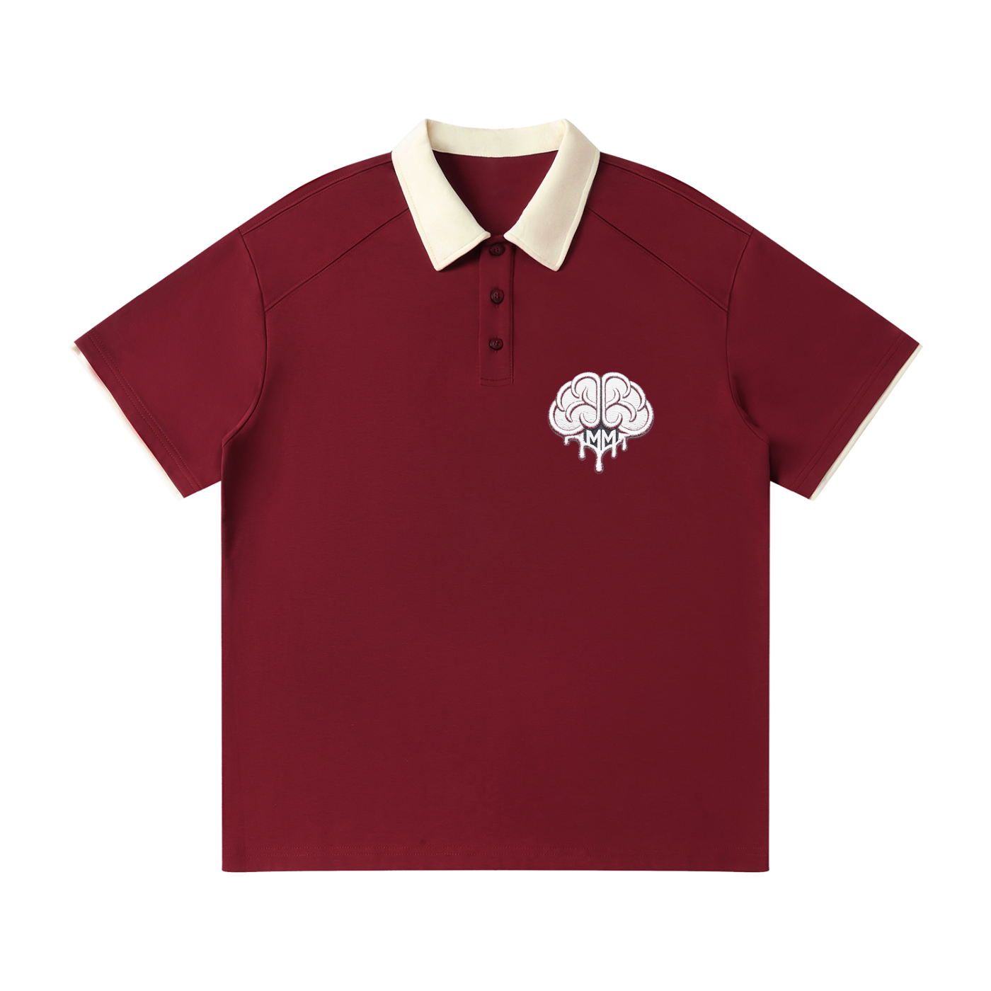 Contrast Collar Raglan Polo Shirt