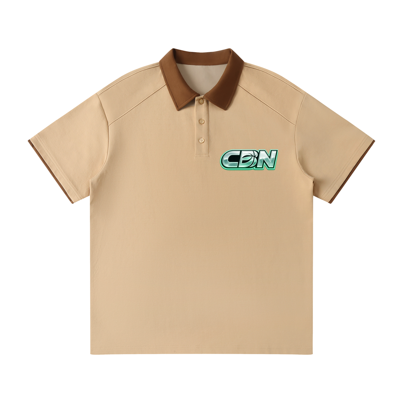 Contrast Collar Raglan Polo Shirt