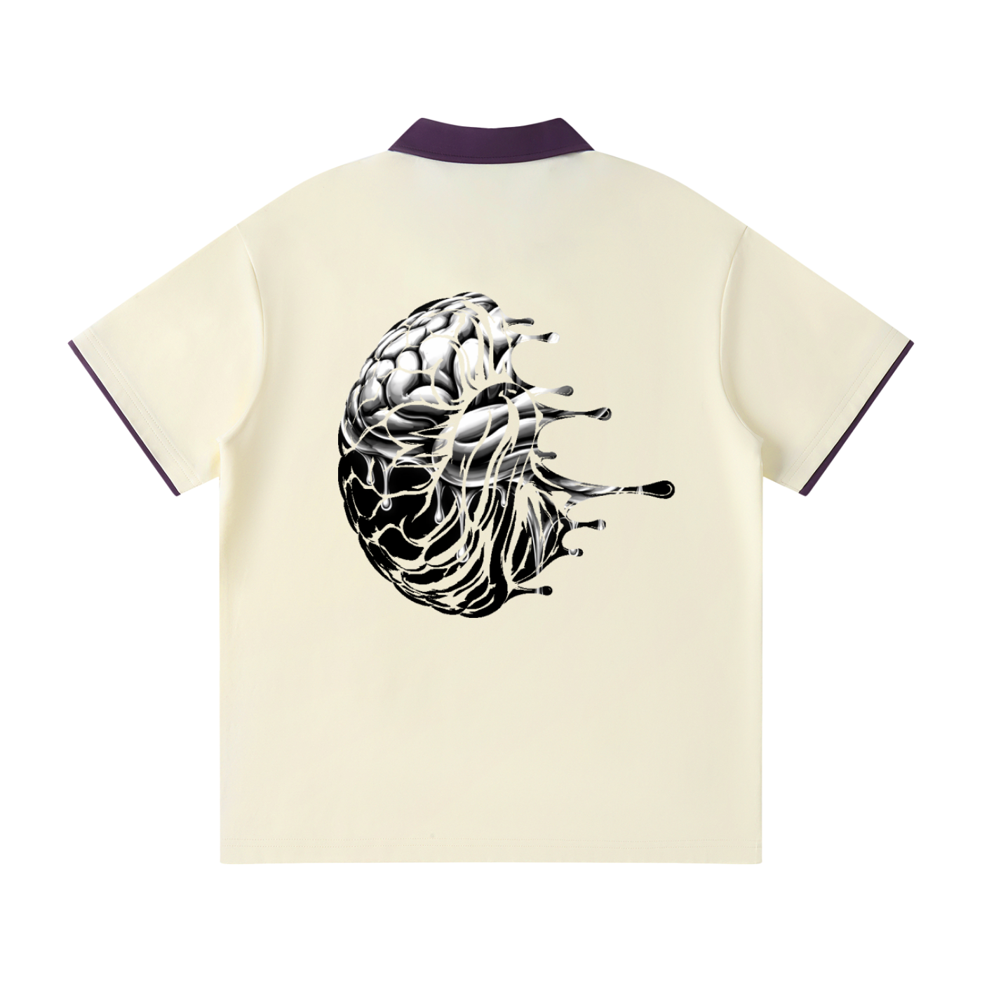 Contrast Collar Raglan Polo Shirt