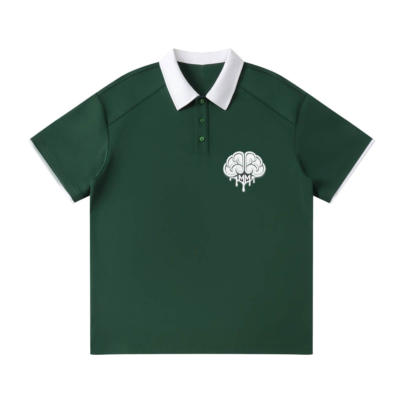 Contrast Collar Raglan Polo Shirt